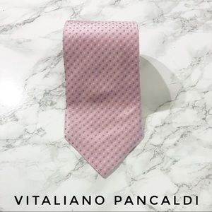 Vitaliano Pancaldi Pink Blue Floral Silk Tie EUC